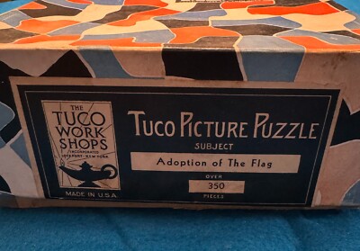 1930s Tuco Picture Puzzle, Adoption of the Flag, Art Deco Original