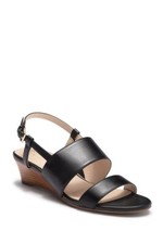 Cole Haan Women's Annabel Grand Wedge Black Leather Sandals New