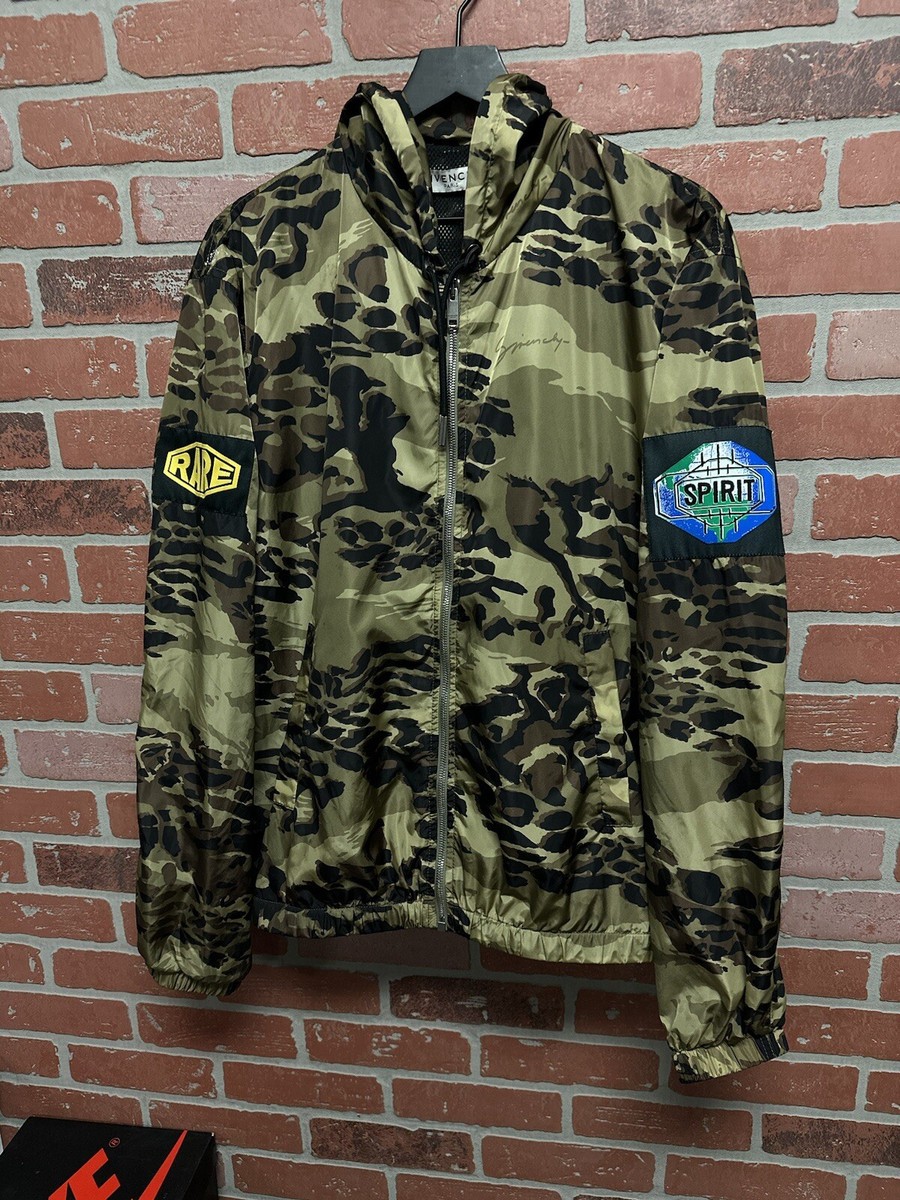 Size 54 - GIVENCHY Camouflage Windbreaker Zip Up Jacket $1300