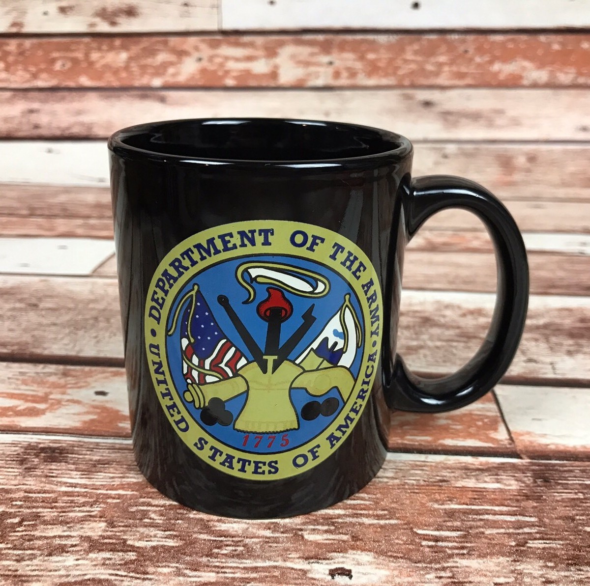 United States Of America Department Of The Army 1775 Coffee Tea Black Mug  12 Oz
