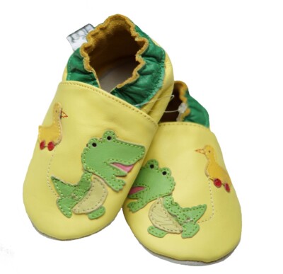 Leder Puschen Krokodile Kroko Gr 12-18Monate Hausschuhe Gr 21/ 22 Echtleder NEU