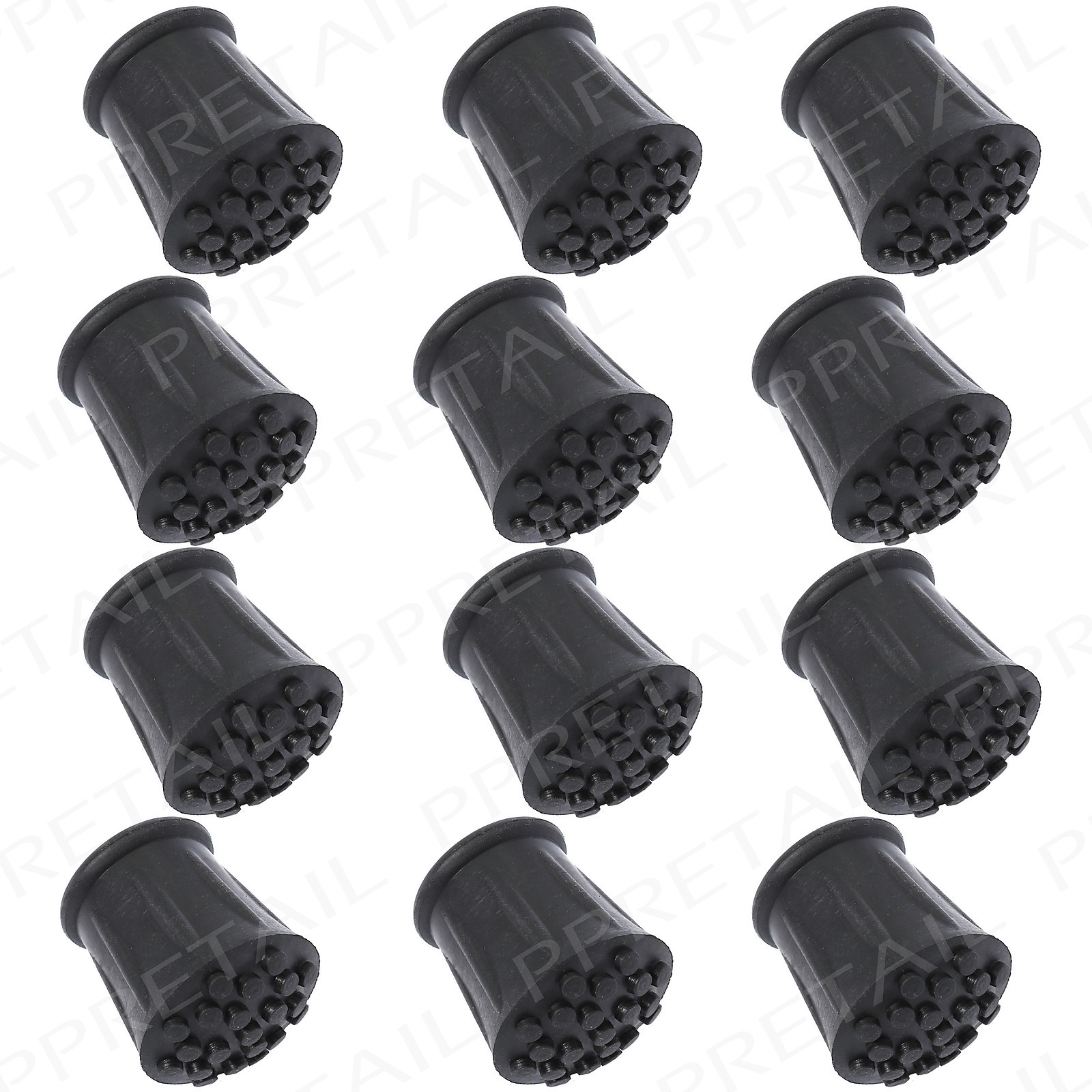 12x HEAVY DUTY 19mm WALKING STICK RUBBER FERRULES Cane Grip Trekking