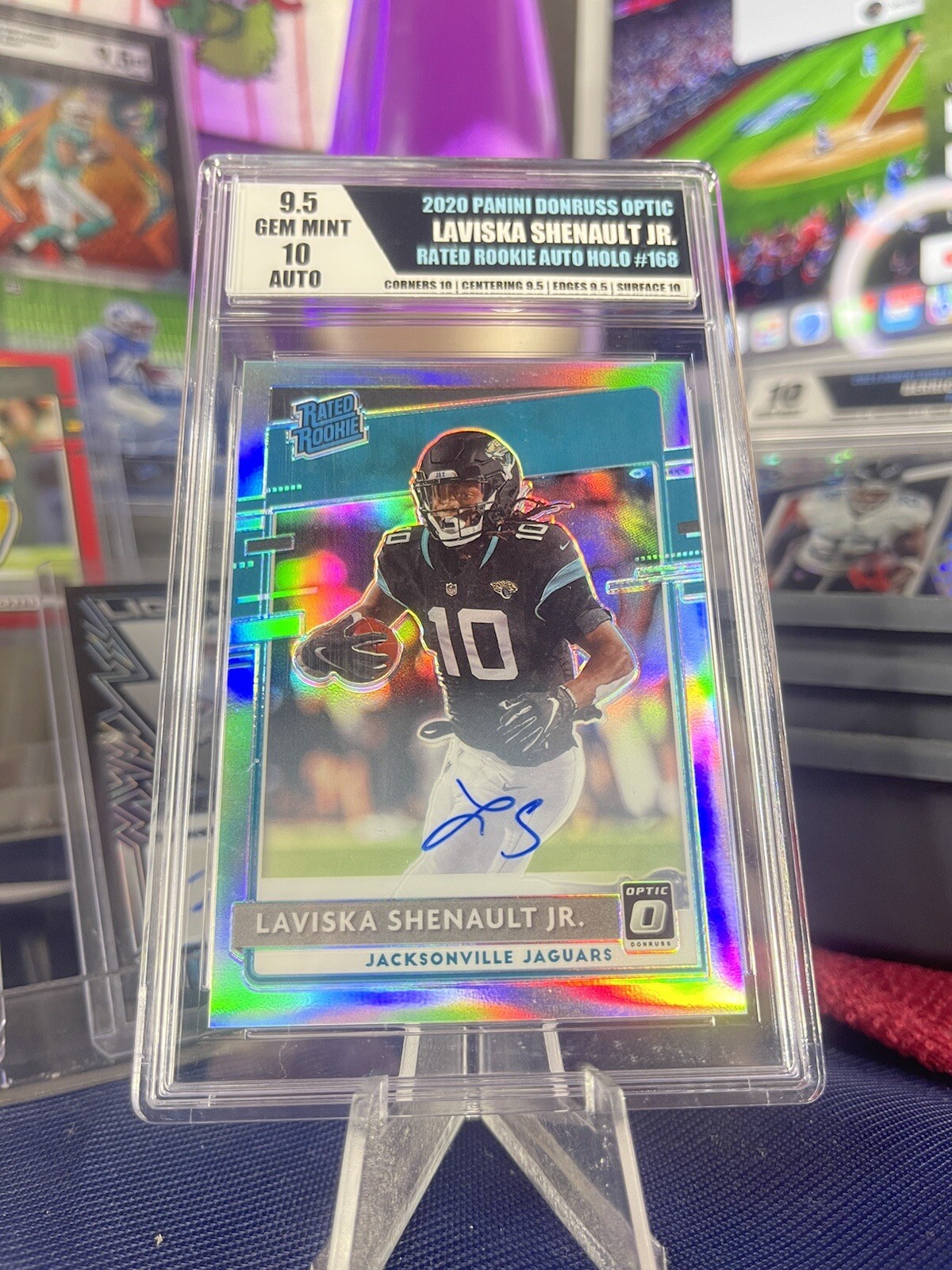 2020 Optic Rated Rookie Holo Laviska Shenault Jr. Auto /99- LGS 9.5, Auto 10