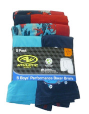 New Boys size Small Athletic Performance Boxer Briefs 5 pack assorted colors