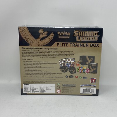 pokemon shining legends elite trainer box collectible cards Pokmon TCG: Shining Legends Elite Trainer Box for sale online