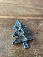 Vintage John Hardy Silver Tone Metal Christmas Tree Dress Scarf Clip Signed