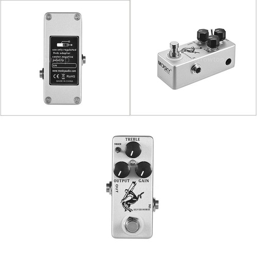 MOSKY Silver Horse Overdrive Boost Guitar Effect Pedal True Bypass LED Light - Picture 2 of 7