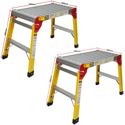 Excel Fibreglass Hop Up Platform Work Bench Folding 600mm x 300mm Pack of 2