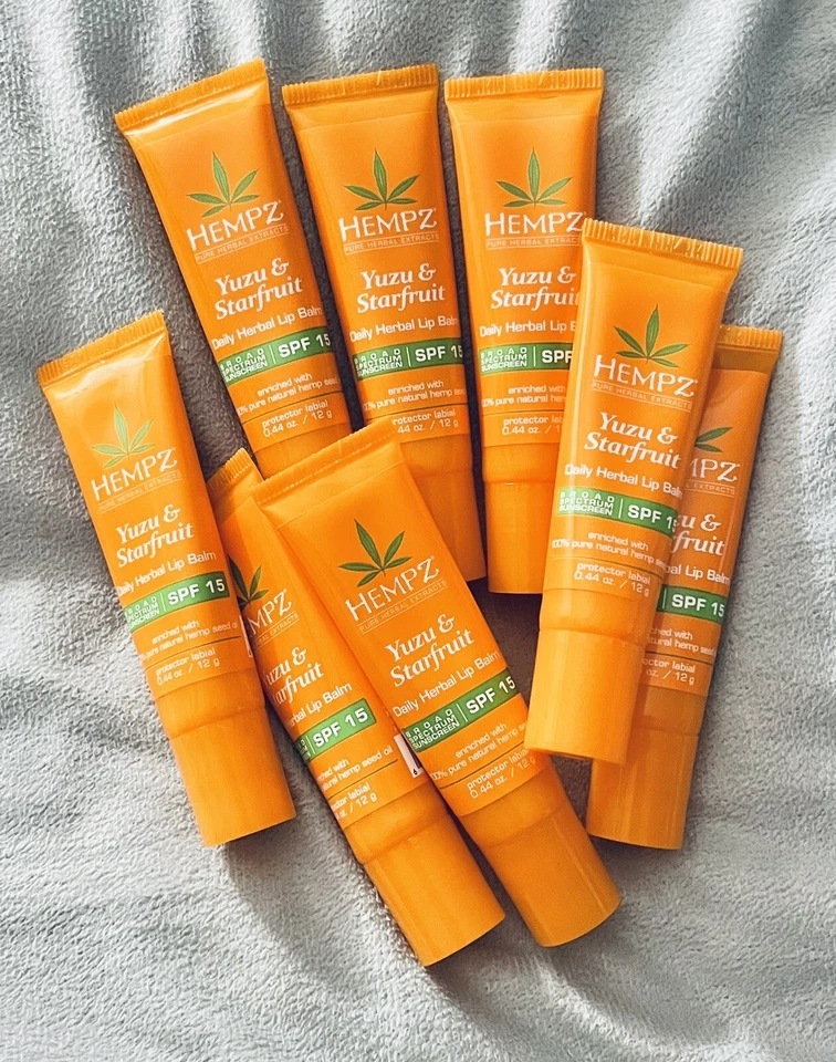 Lot Of 8 HEMPZ YUZU & STARFRUIT Herbal Lip Balm 0.44oz