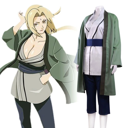 Anime Naruto Shippuden Hokage Tsunade Cosplay Costume Full Set Halloween Outfits - Picture 2 of 13