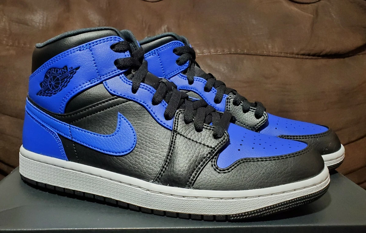 2020 Nike Air Jordan 1 Mid Hyper Royal Blue Black Mens Size 9.5
