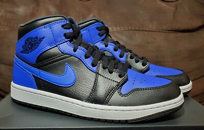 2020 Nike Air Jordan 1 Mid Hyper Royal Blue Black Mens Size 