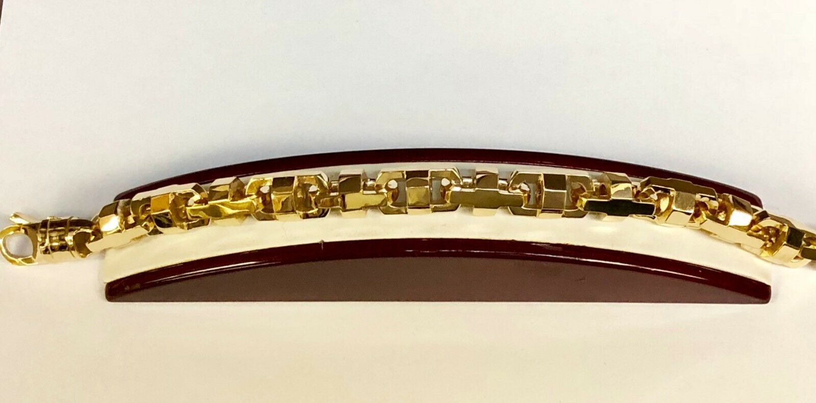 18k Solid Yellow Gold Anchor Mariner Bullet Link Bracelet 13.5MM 180