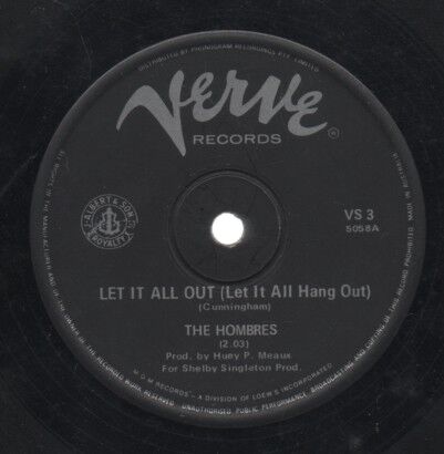 THE HOMBRES   Rare 1967 Aust Only 7" OOP Verve Psych Pop Single "Let It All Out" - Photo 1 sur 2