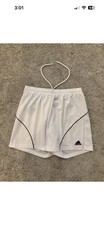 Adidas Clima365 Soccer Shorts Mens M White Black Drawstrings Gym Activewear