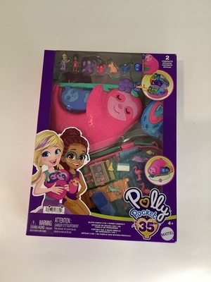 Mattel Polly Pocket Colorful Sloth Family Compact Playset Brand New Sealed Box