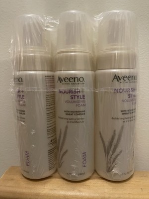 New 3 Pack Aveeno Nourish + Style Volumizing Foam 6.7 oz ** RARE/ DISCONTINUED