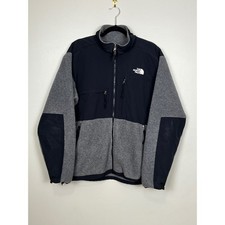 The North Face Denali Polartec Fleece Jacket Mens Medium Grey Black Full Zip