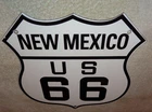 VINTAGE NEW MEXICO US ROUTE 66 U.S.  11 3/4" PORCELAIN METAL GASOLINE & OIL SIGN