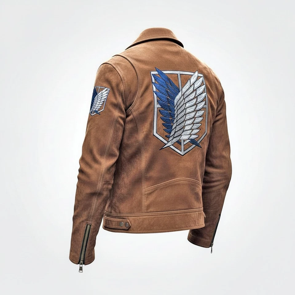 Genuine Suede Leather Attack on Titan Jacket – Survey Corps Cosplay jacket - Image 2 of 4