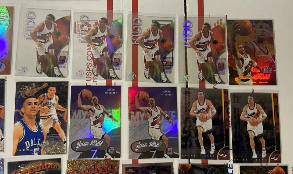Lote de 60 juegos, insertos, paralelos colección de tarjetas Jason Kidd años 90 de gama alta Foto 3 de 4