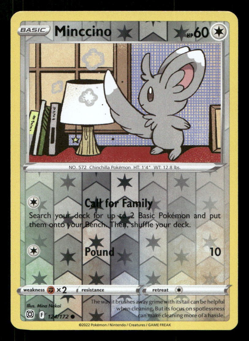 Minccino 124/172 Brilliant Stars Reverse Holo LP Pokemon