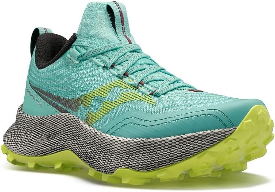 Saucony Endorphin Womens Trail Hiking Shoes Size 7.5 Mint Teal S10647