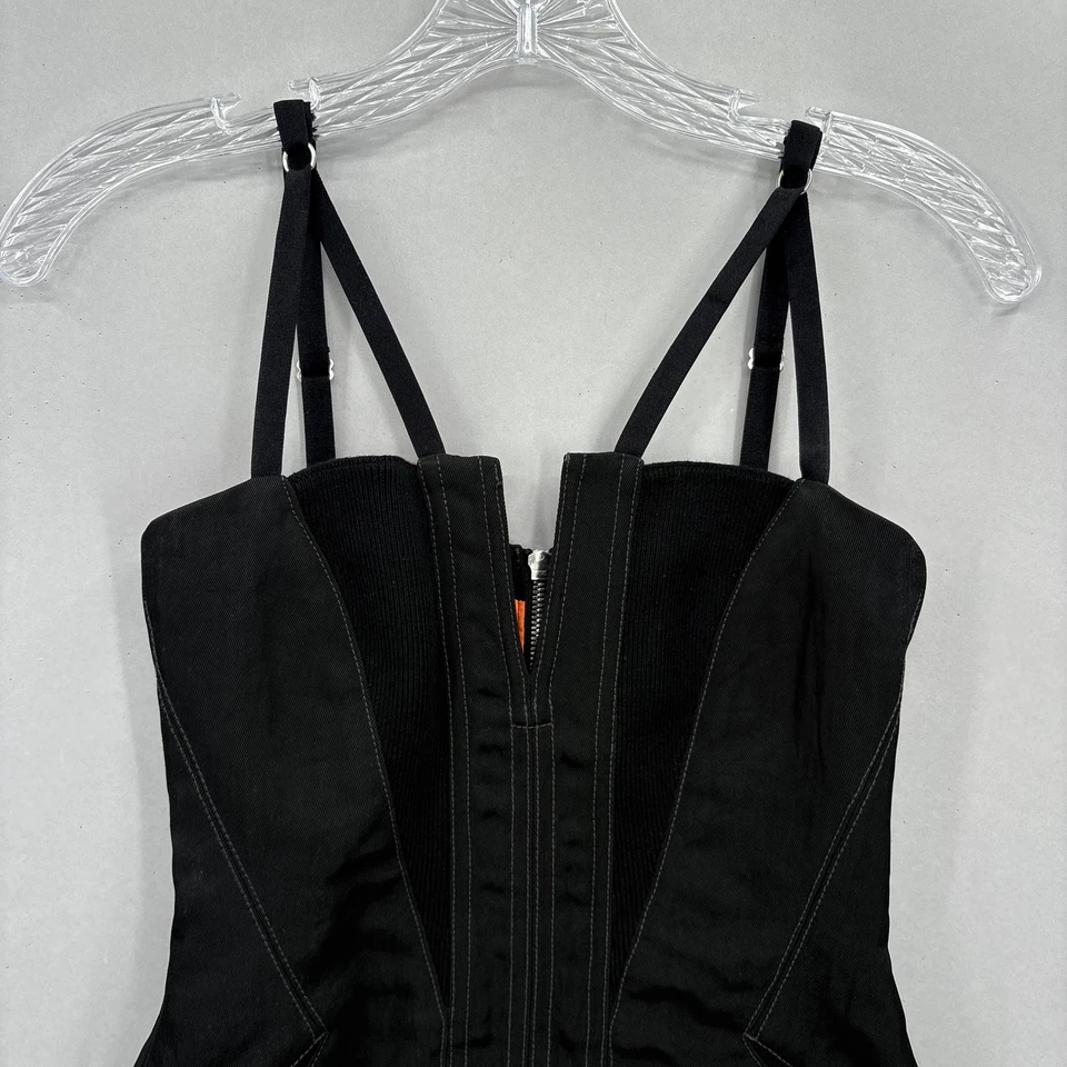 Vestido Dion Lee para mujer 2 corsé negro mini cremallera completa panel frontal trasero ceñido al cuerpo Foto 2 de 4