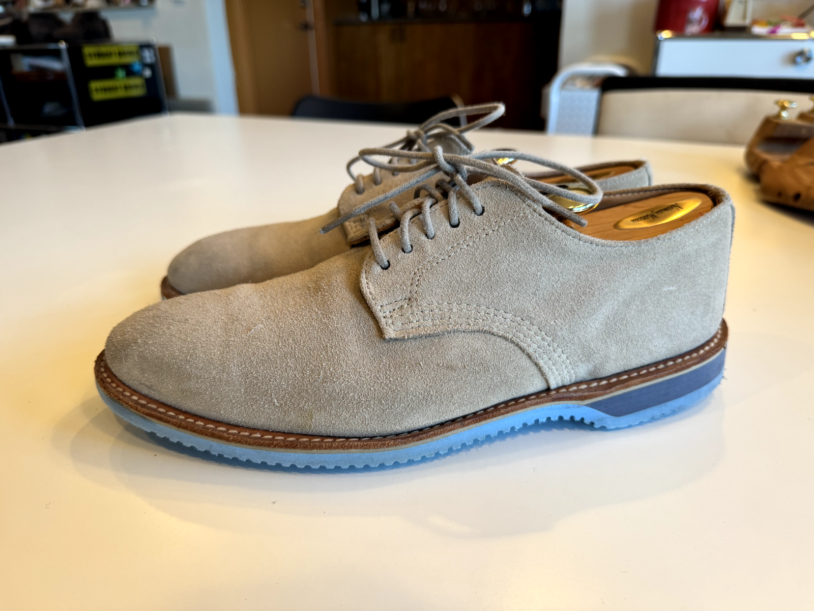 SAOLA Scarpe eleganti casual da uomo Walk Over taglia 9 5 stringate in camoscio marrone suola Vibram