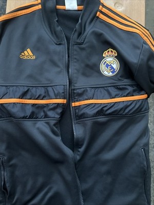Real Madrid Adidas 2013/14 Anthem Jacket - Adult L Grey/Orange)