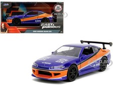 2001 NISSAN SILVIA S15 RHD BLUE "FAST  FURIOUS" 1/32 DIECAST CAR BY JADA 34446