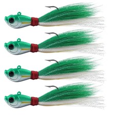 Bucktail Jigs Saltwater Fishing Lures Surf Bucktail Hair Fishing Jigs Swimbai...