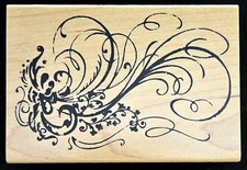 Inkadinkado Rubber Stamps Flourishes and Swirls Flowers Tag Labels Albums