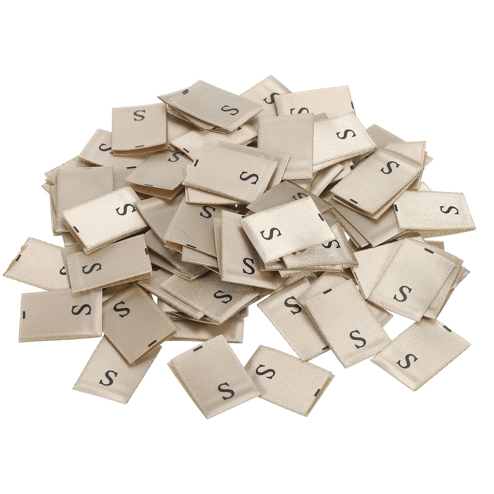 Clothing Size Labels, S Sizes Woven Sewing Clothes Label Gold Tone, 100pcs