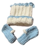 Handmade Crochet Newborn Crown And Bootie