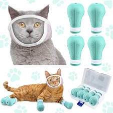 Cat Muzzle for Grooming Silicone Boots Breathable Transparent Face