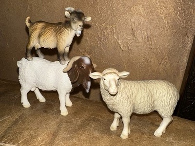 Schleich Germany BOER GOAT Billy GOAT  SHEEP Farm Animal 2001-2004 Retired Set