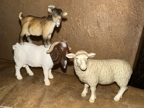 Schleich Germany BOER GOAT Billy GOAT  SHEEP Farm Animal 2001-2004 Retired Set