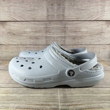 Crocs Classic Lined Clogs Mens7/ W9 Blue Faux Fur Slip On Comfort Shoes 203591