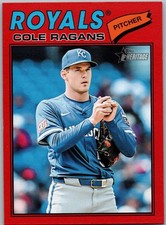 2026 Topps Heritage Red Border Cole Ragans Parallel Card #113 Royals