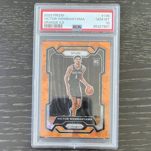 2023-24 Panini Prizm Victor Wembanyama Orange Ice RC #136 PSA 10