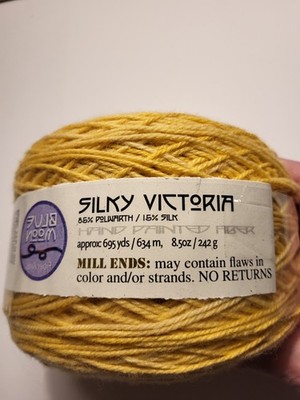 Silky Victoria 695 Yds  8.5 oz  Hand Dyed 85% Polwarth Wool & 15% Silk Yellow