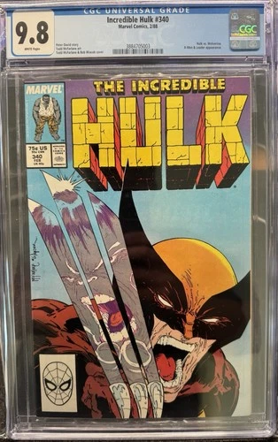 Incredible Hulk #340 Feb 1988 Wolverine Todd McFarlane CGC (9.8) Near Mint/Mint