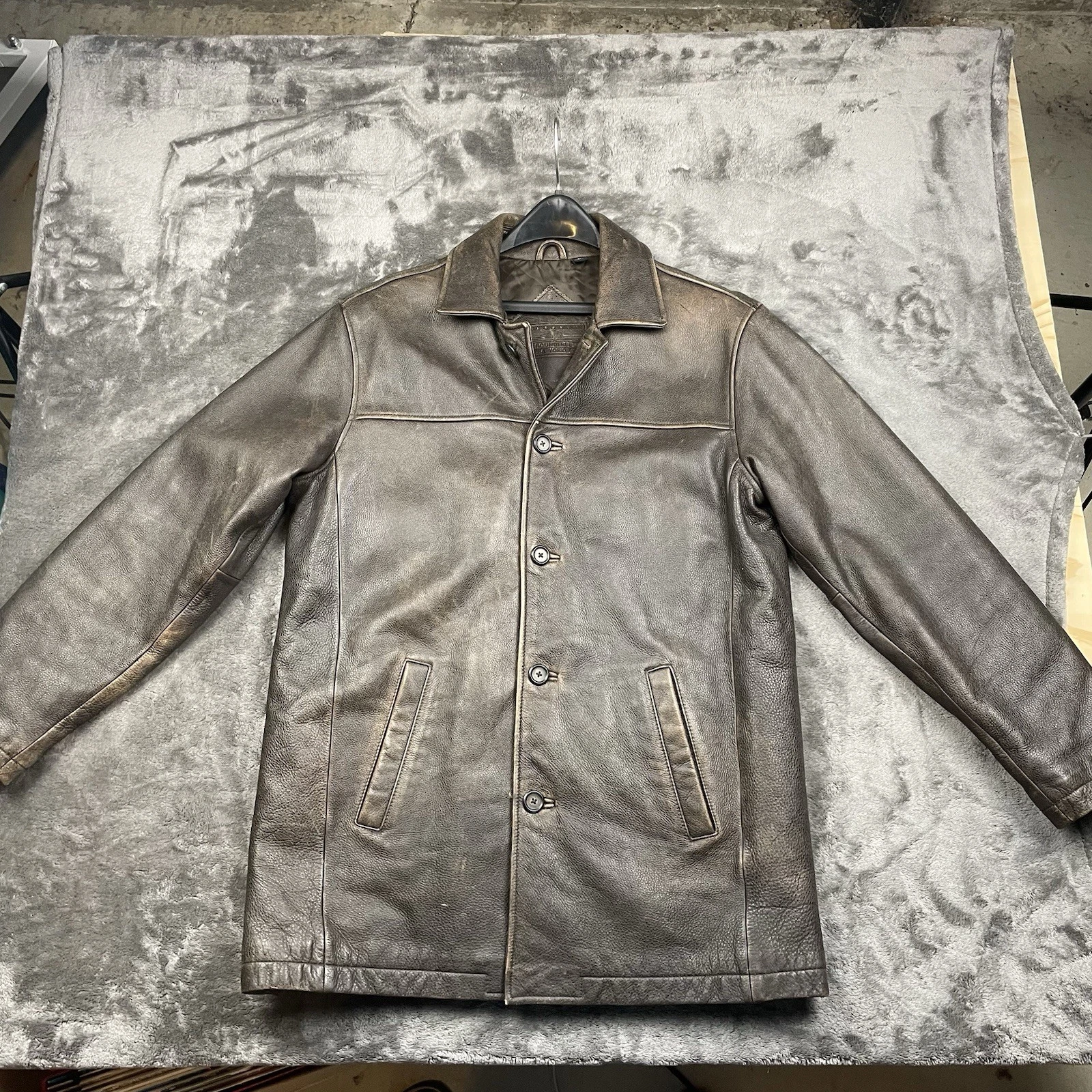 DEAN WINCHESTER SUPERNATURAL BROWN CAR COAT DISTRESSED MEDIUM ROUNDTREE & YORKE image 5