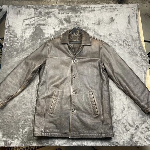DEAN WINCHESTER SUPERNATURAL BROWN CAR COAT DISTRESSED MEDIUM ROUNDTREE & YORKE image 5