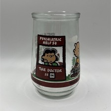 Welch's Peanuts Lucy Charlie Brown Collectible Glass Cartoon Animation