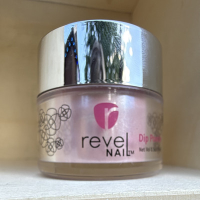 Revel Nail Dip Powder-FD030 Shimmery Pink Nail Color Powder Slightly Used .5oz