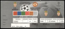 Boleto 1998 AS Monaco vs Manchester United Champions League 40507
