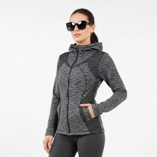 Lululemon Black  Gray Space Dye Zip Up Hoody Jacket 6