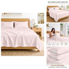 SGI Bedding 100 Egyptian Cotton Sheets Full XL - Blush SGI-600TC-SS-16-FXL-14